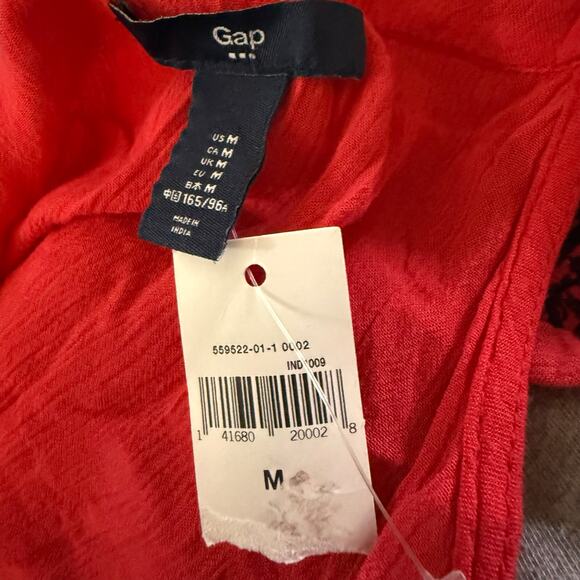 Gap Embroidered Split Neck Halter Dress, Red, Size Medium, NWT - Picture 3 of 8